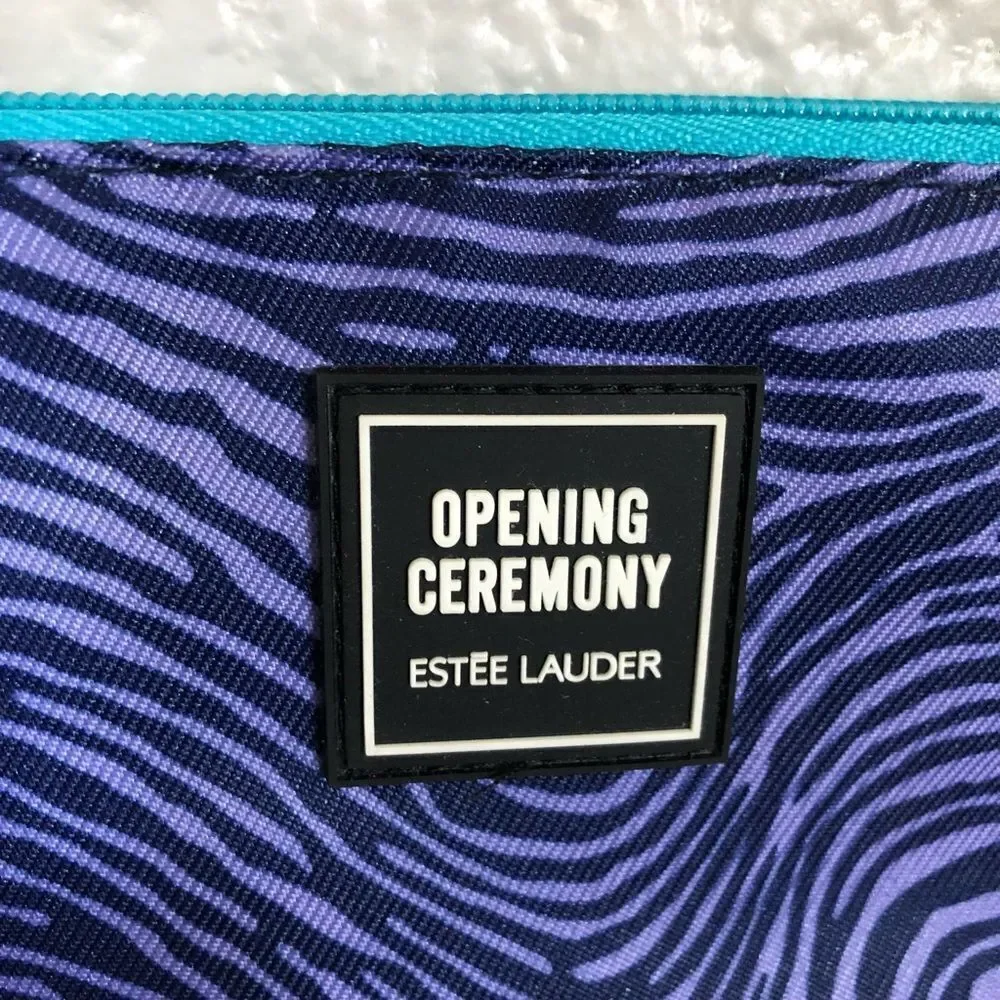 Estée Lauder Purple Zebra Travel Makeup Storage Cosmetic Bag